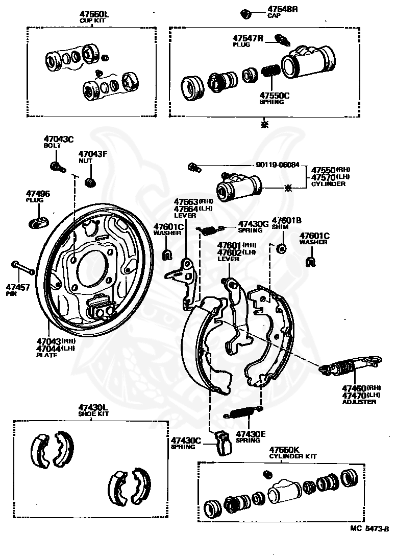 47611-12011 - Toyota - Lever Sub-assy, Parking Brake Shoe, Rh (for Rear  Brake) - Nengun Performance