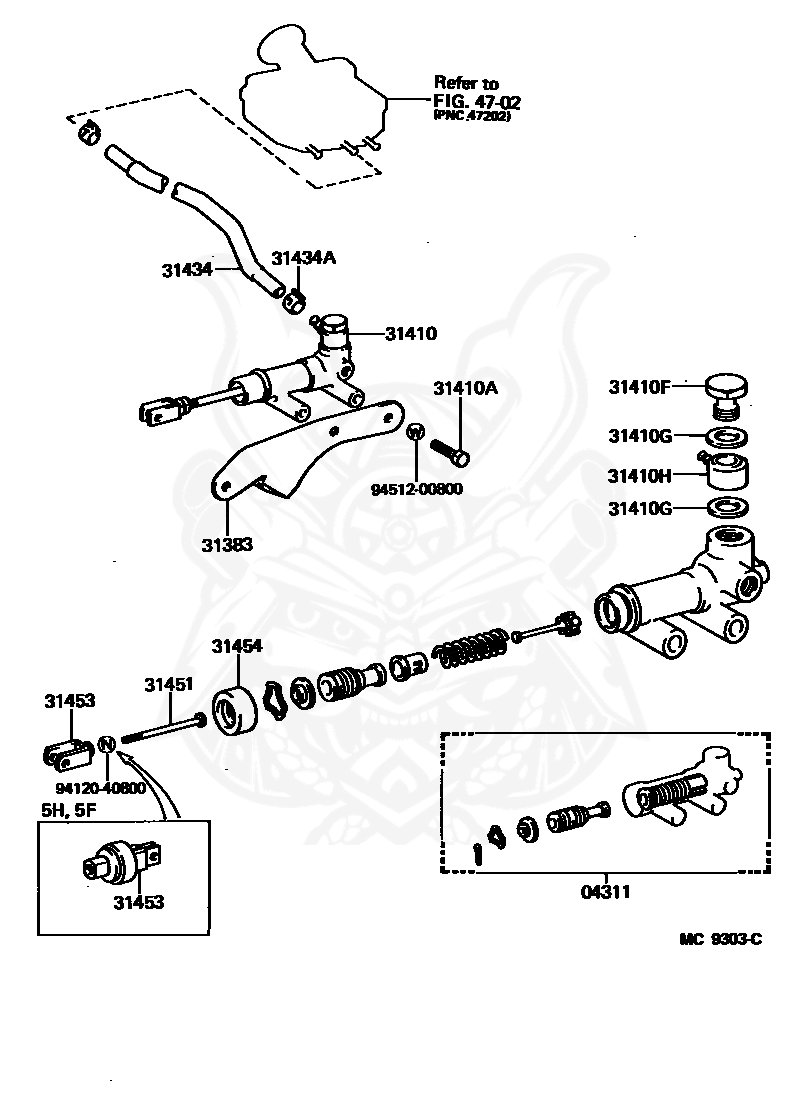 Toyota - Boot, Clutch Master Cylinder