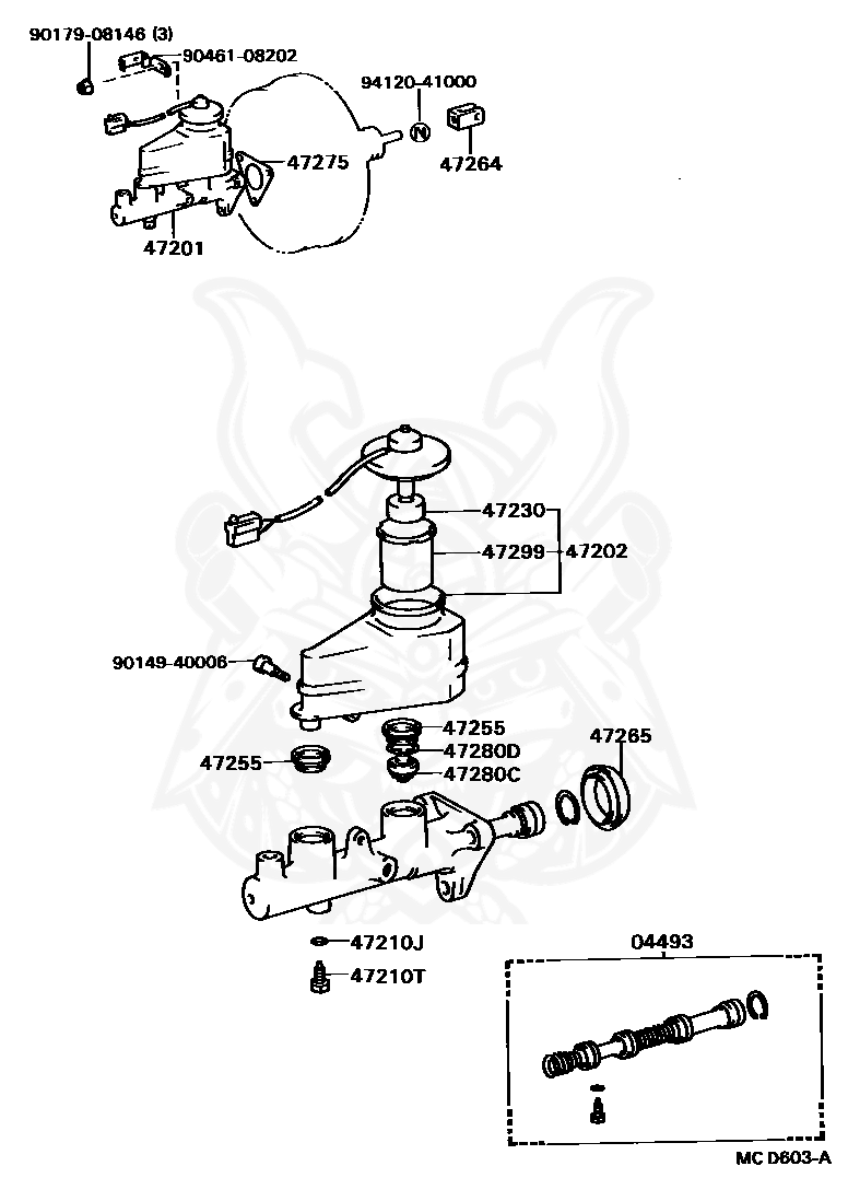 Toyota - Boot, Master Cylinder