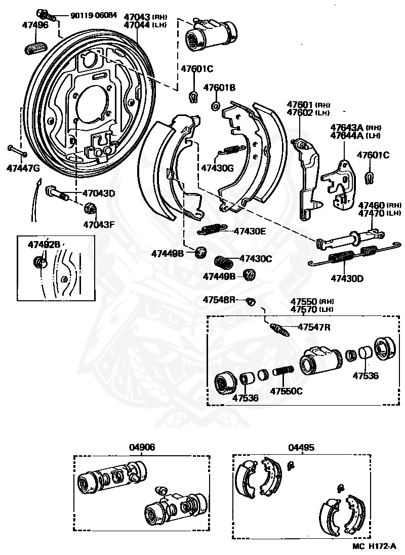 47447-20030 - Toyota - Pin, Shoe Hold Down Spring, No. 1 (for 
