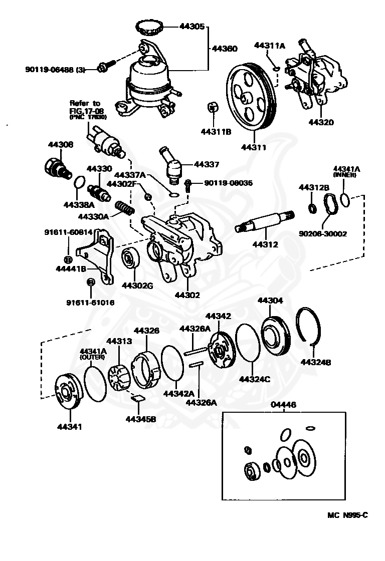 Toyota - Rear Housing, Pump
