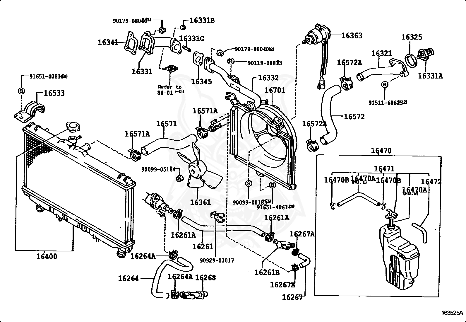 Toyota - Clip, Radiator Hose, No.4