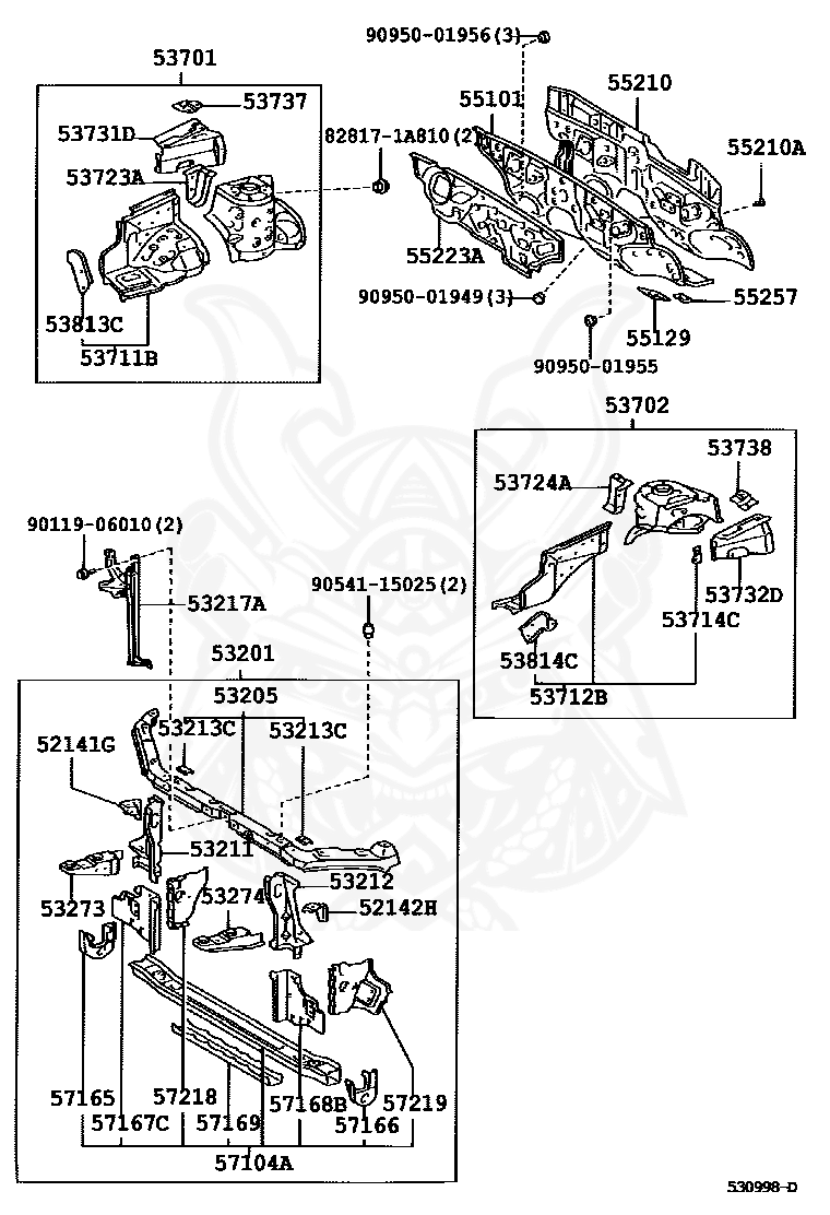 Toyota - Support Sub-assy, Radiator, Upper