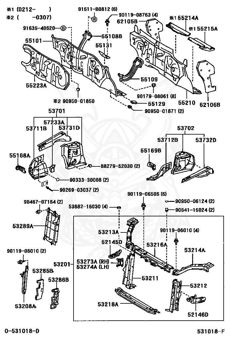 Toyota - SUPPORT, RADIATOR, UPPER LH