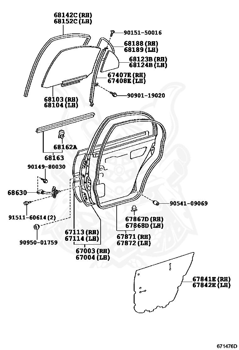 Toyota - Cushion, Front Door Panel