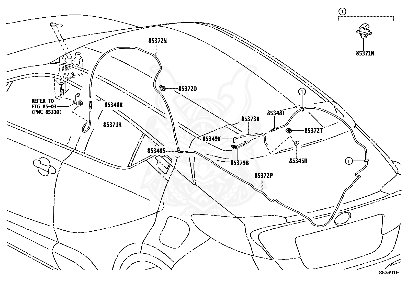 Toyota - Joint, Windshield Washer Elbow, No.2