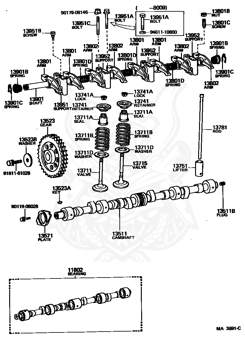 Toyota - Nut, Hexagon (for Valve Adjusting)