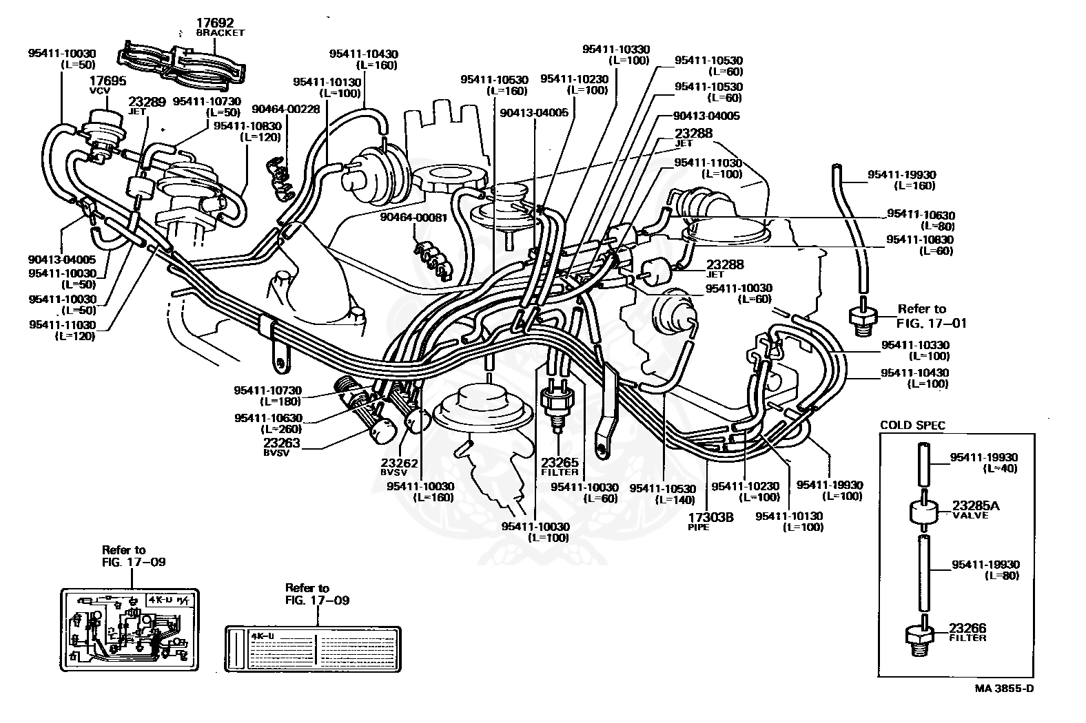 Toyota - HOSE (FOR CARBURETOR TO MANIFOLD)