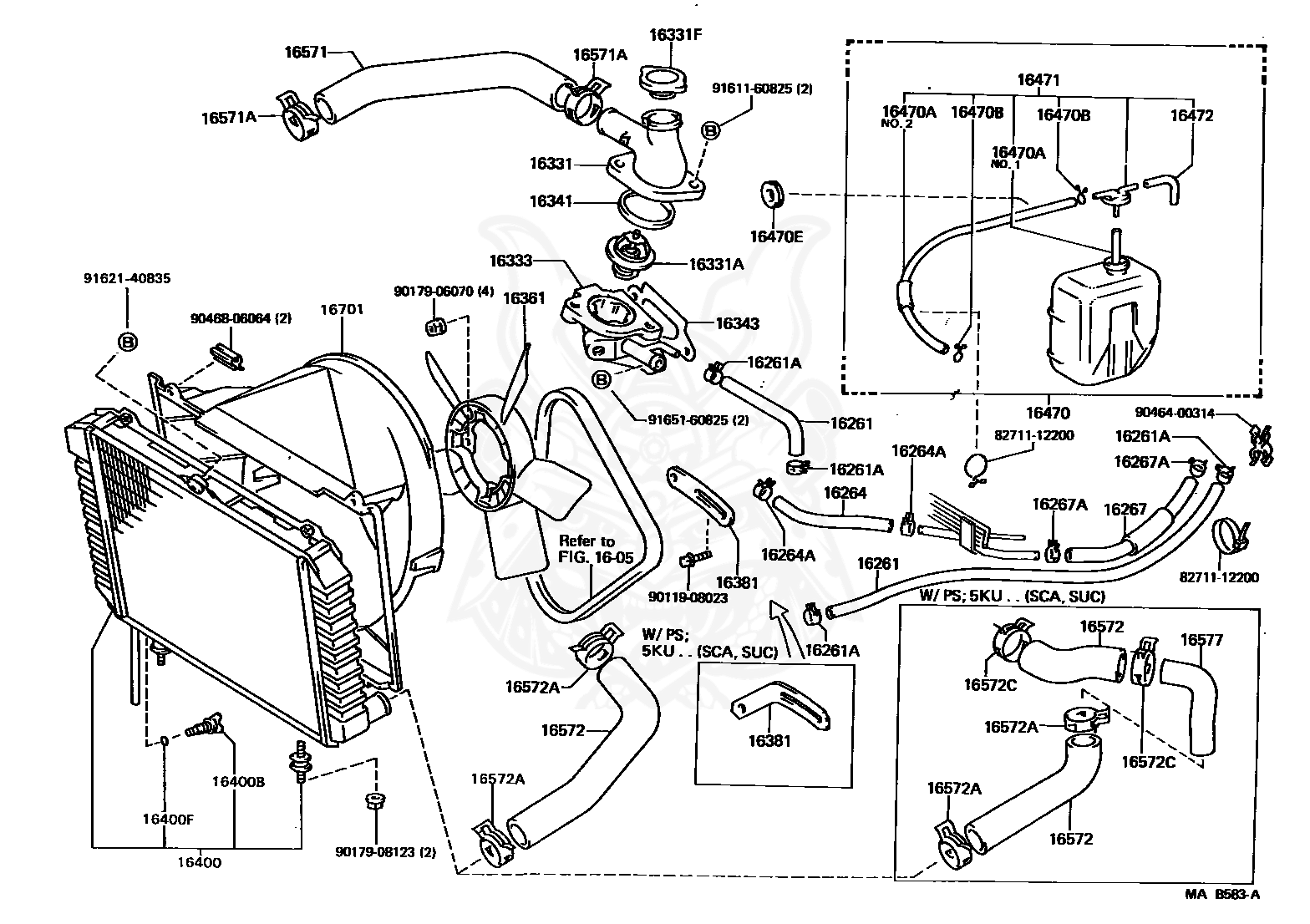 Toyota - Clamp Or Clip, Hose(for Radiator Outlet No.1)