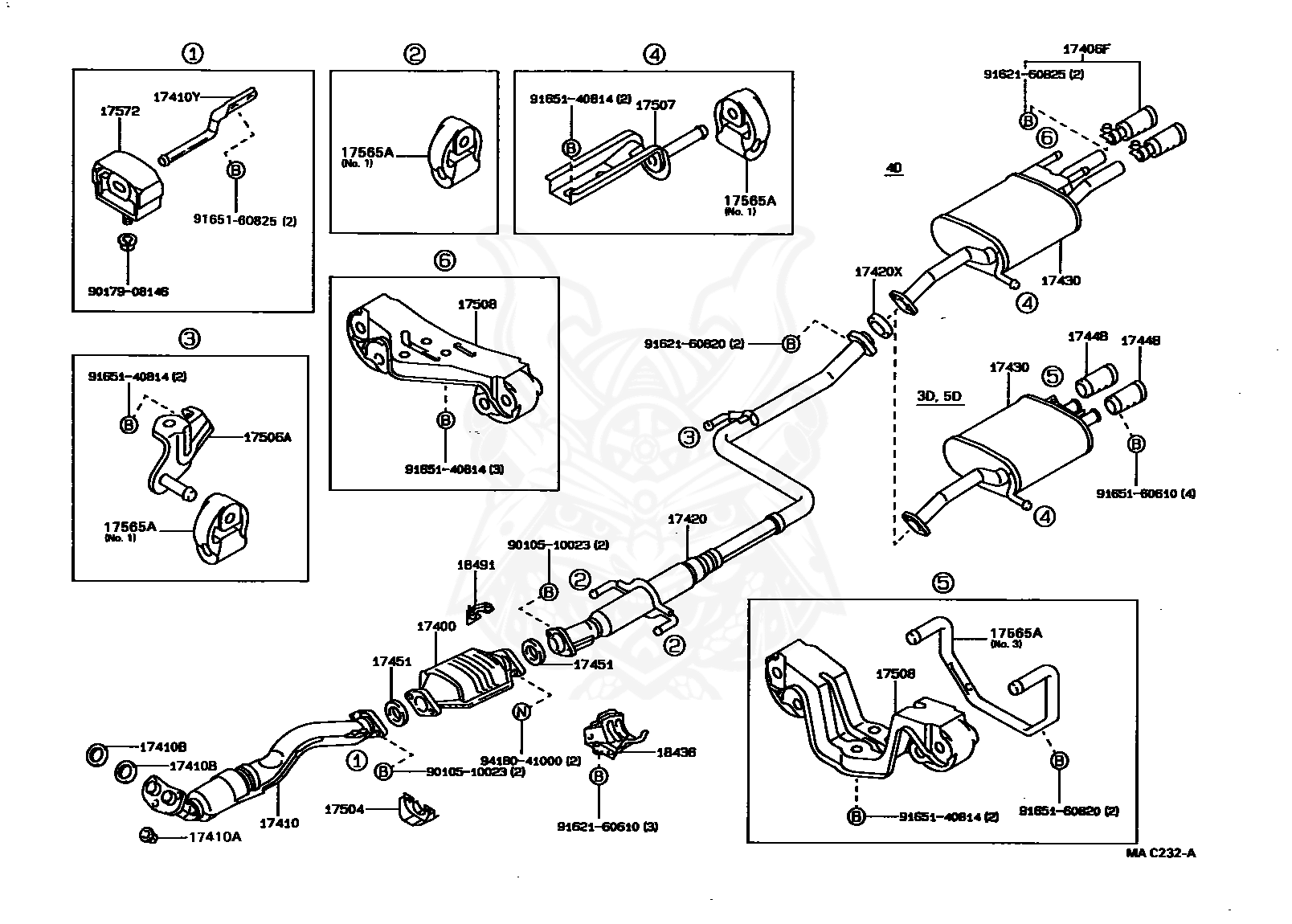 Toyota - Gasket, Exhaust Pipe
