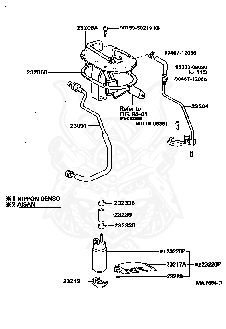 Toyota - Clip (for Fuel Pump Filter)