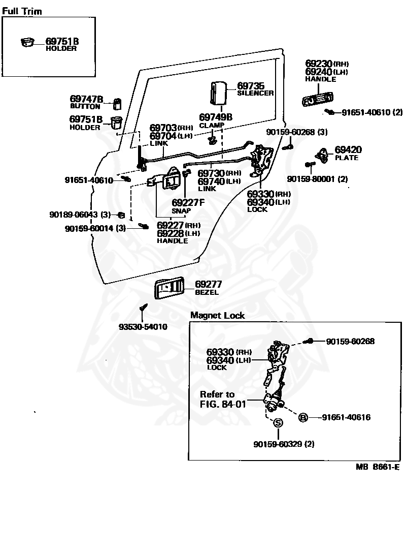 Toyota - Handle Sub-assy, Front Door Inside, Rh