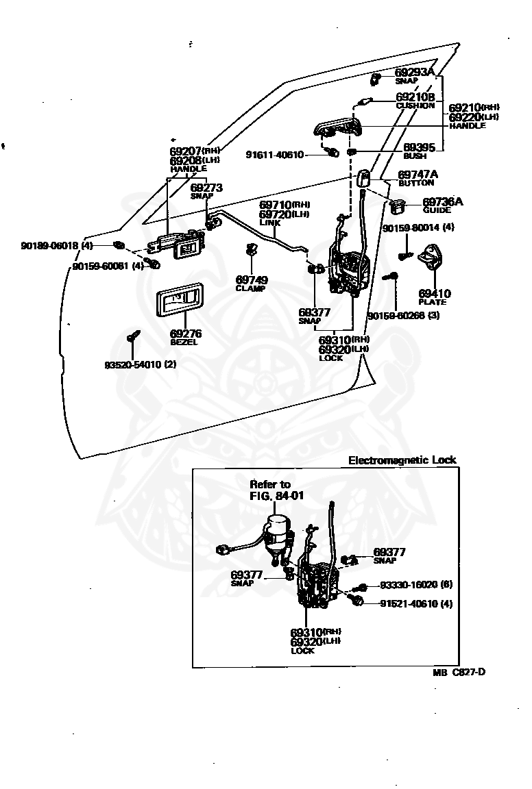 Toyota - Snap, Door Inside Handle Link