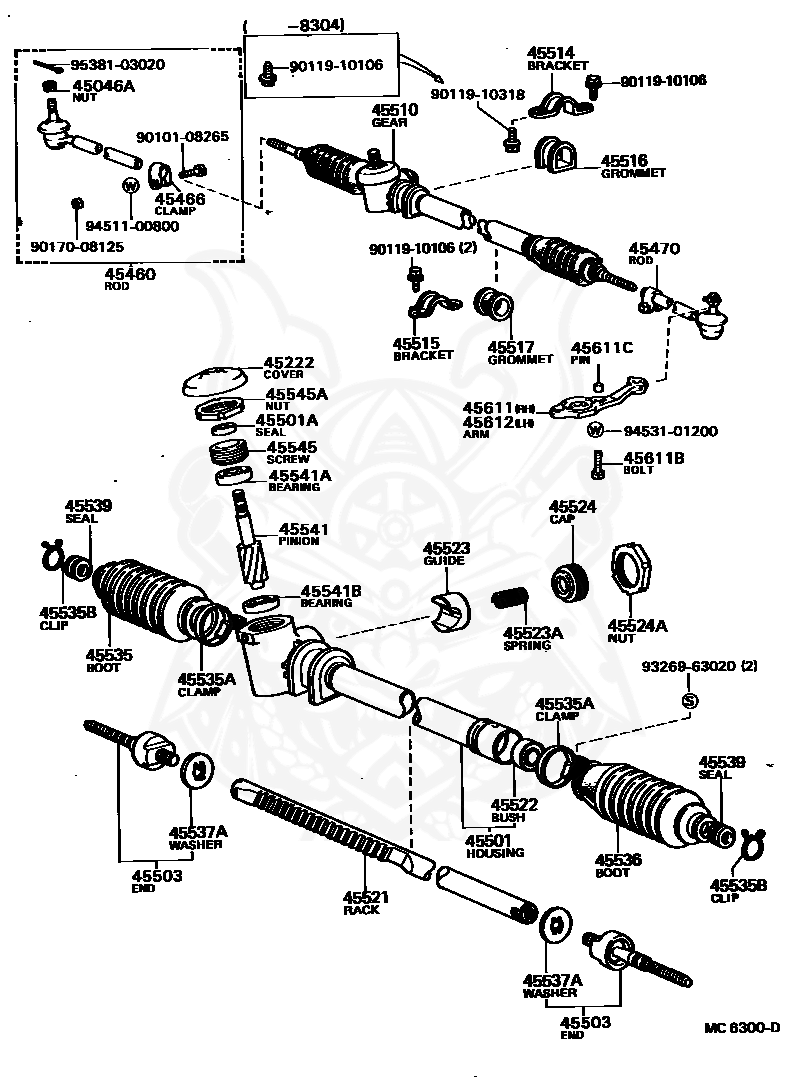 Toyota - Washer, Claw (for Steering Rack End Lock)