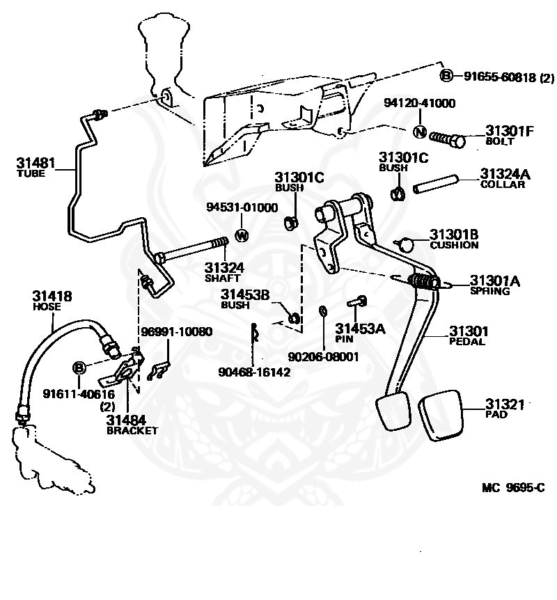 Toyota - Bolt (for Clutch Pedal Stopper)