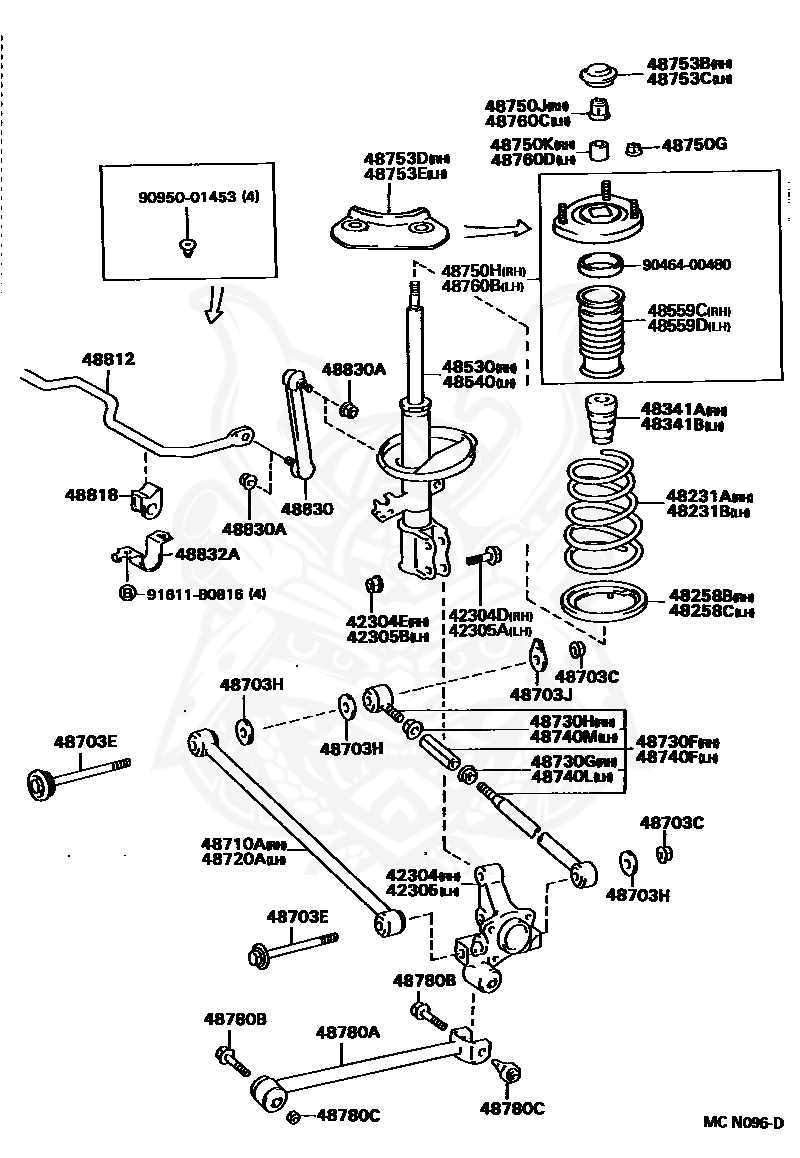 Toyota - COVER, REAR SUSPENSION SUPOPORT NO.1
