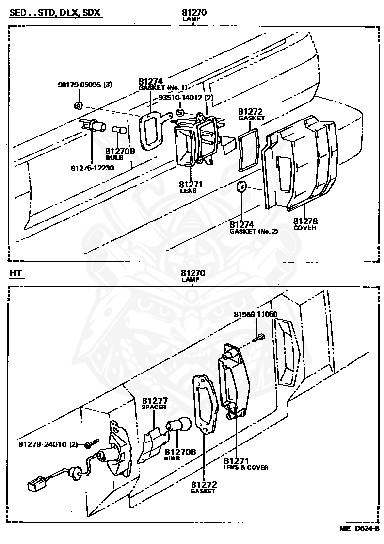 Ame 81275-12230 - Toyota - LICENSE PLATE LAMP SOCKET AND WIRE