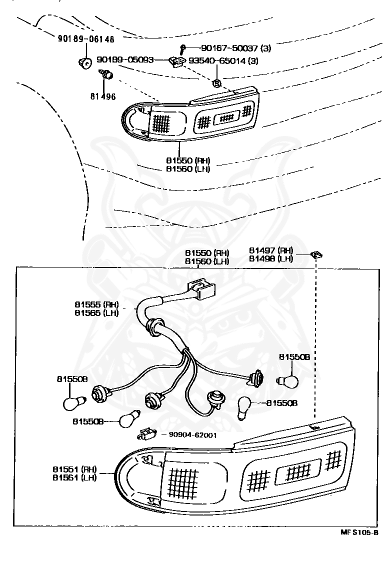 Toyota - Lamp Assy, Rear Combination, Rh