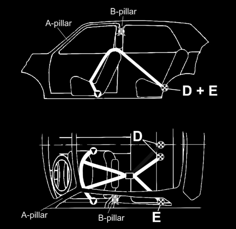 7 inch seatbelt buckle with offset metal bracket - OEM Seatbelts