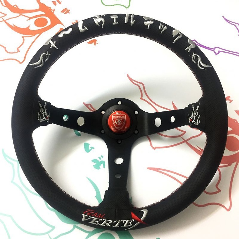 Tomu Circuit Black Perforated Leather Steering Wheel - Tokyo