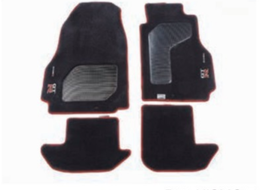 BLACK CAR MATS WITH YELLOW HEART HEEL PAD FOR NISSAN 300ZX ALMERA MICRA NOTE
