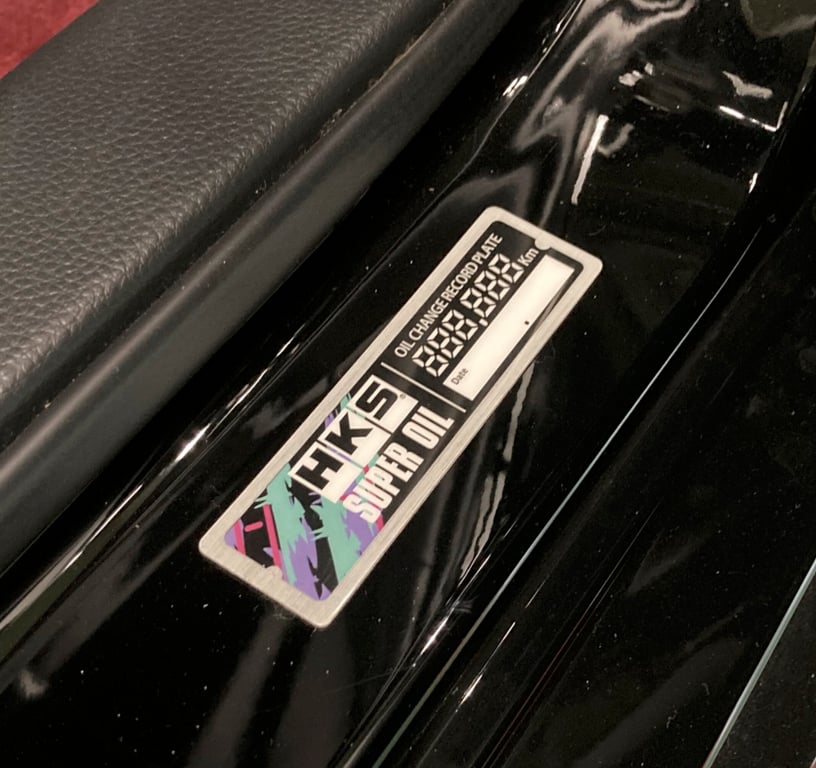 HKS - Oil Change Record Plate
