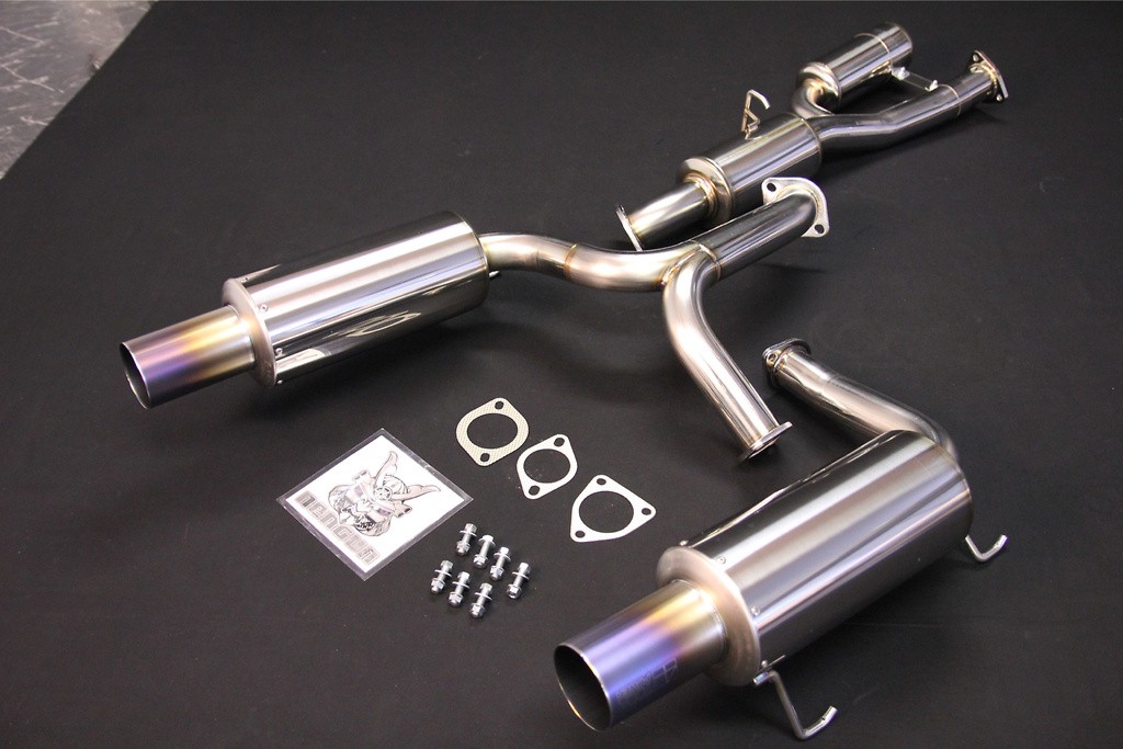 Ver.2 with Resonator for TODA 2.35/2.4L KIT - Pieces: 3 - Pipe Size: 70 to 2x 60mm - Tail Size: 2x 90mm - 18000-AP1-702