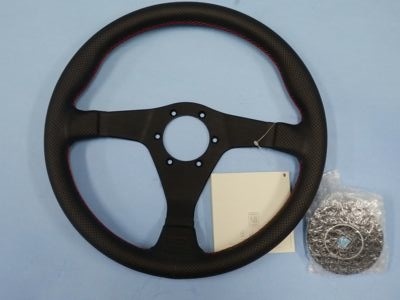 NARDI GARA 3/0 Steering wheel black leather - black spokes