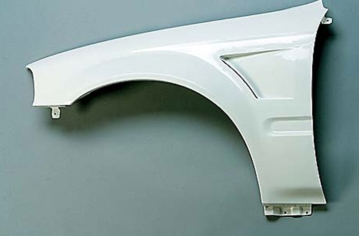 TYPE-S Front Wide Fender - Material: FRP - Type: Front - Width: +15mm each side - Color: Unpainted - JSWF-H4-K