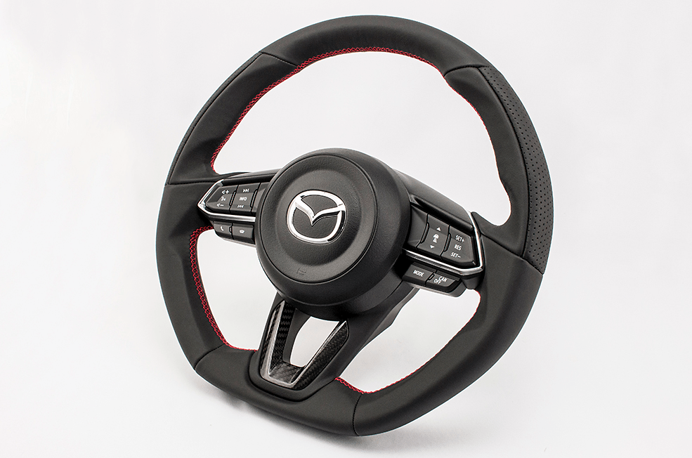 2018-2020 for Mazda 6 M6 Atenza h Carbon Car Steering Wheel Button Cover 1PCS 