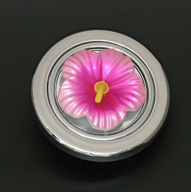 Colour: Pink/Silver - Design: Hibiscus - HK73