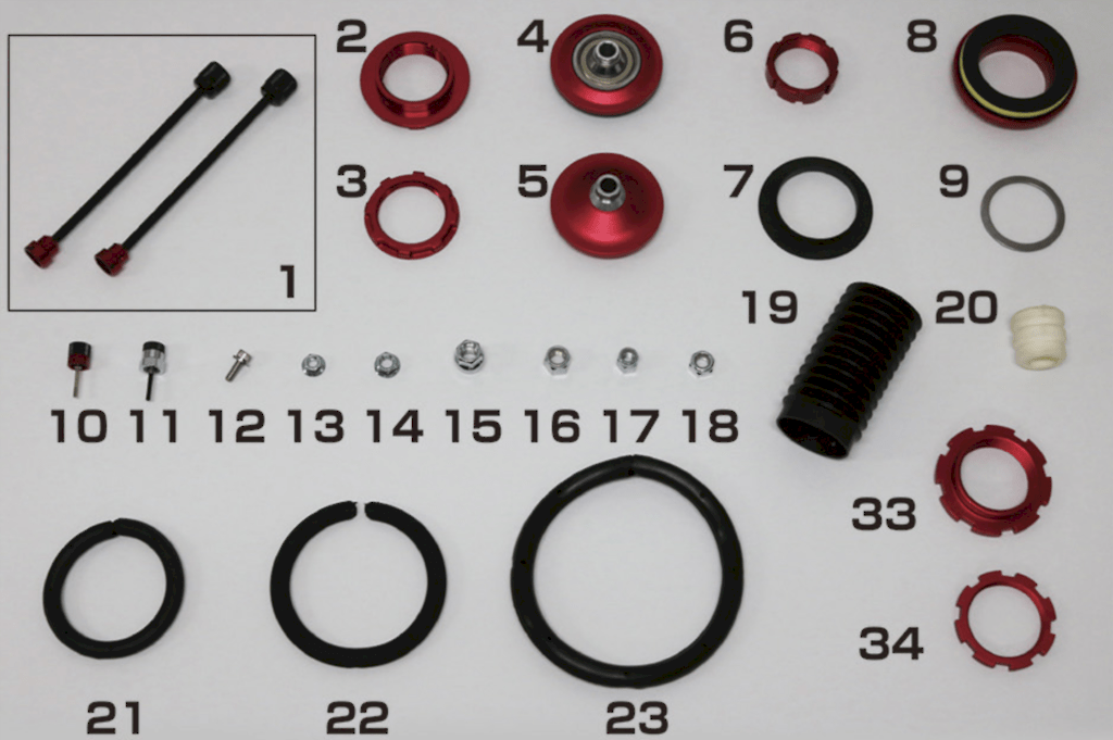 BLITZ Damper ZZ-R Coilover Keychain Key Holder Key Ring Black/Red 18646 Genuine 