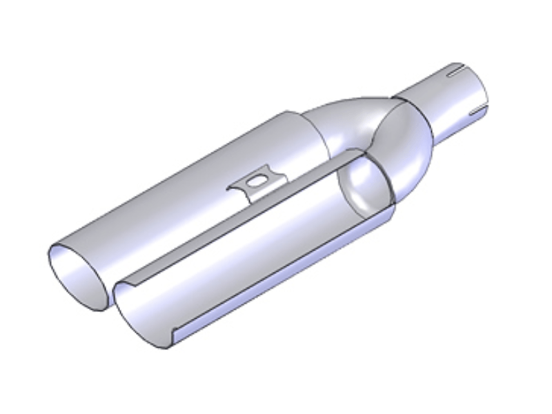No Inner Silencer or Muffler - Pipe Size: 76.3mm - Tail Size: 2x 100mm - Weight: 5kg - Body Type: Stainless Steel - 02SR