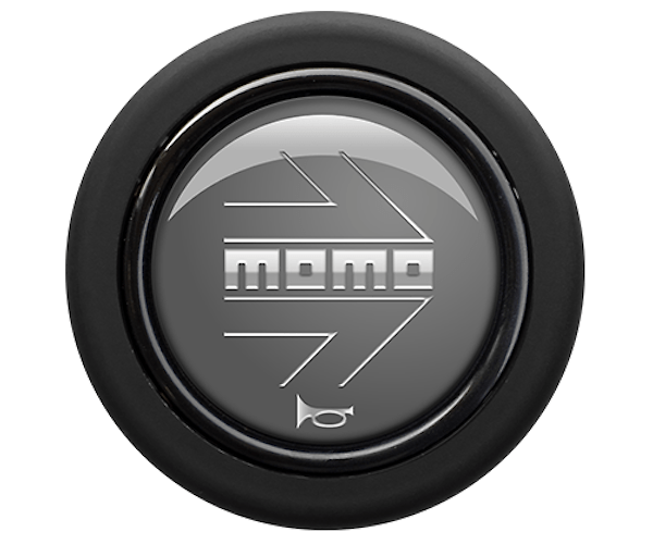 Genuine Momo Silver Arrow Yellow Logo steering wheel horn push button Genuine Momo Silver Arrow Yellow Logo steering wheel horn push button