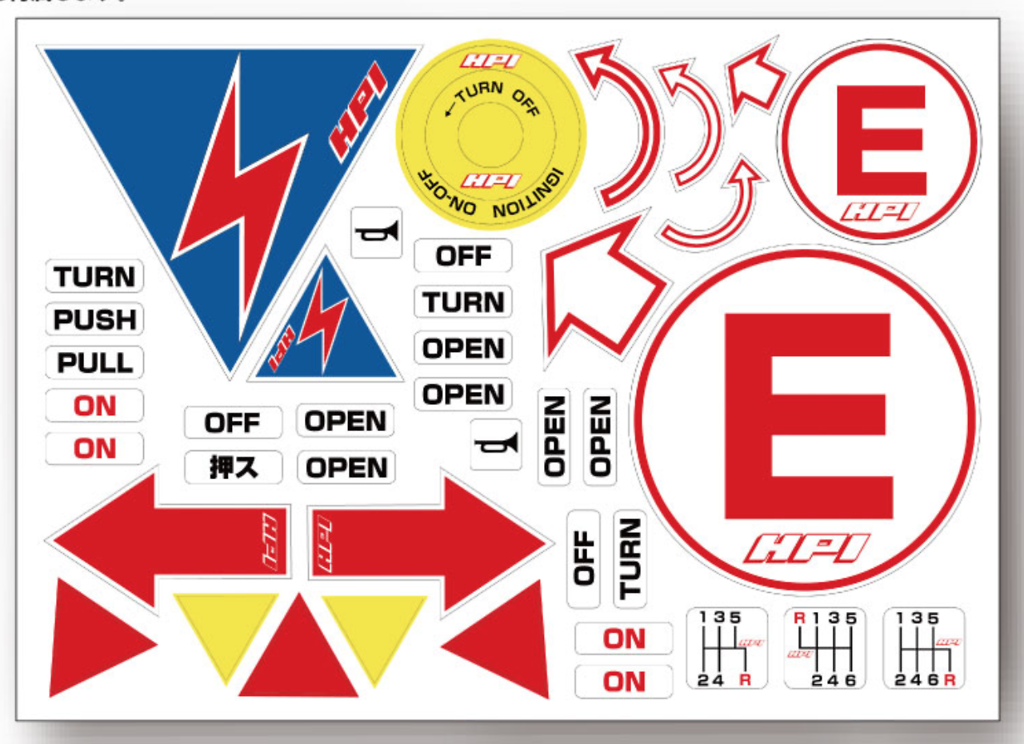 HPI - Racing Sticker Sheet