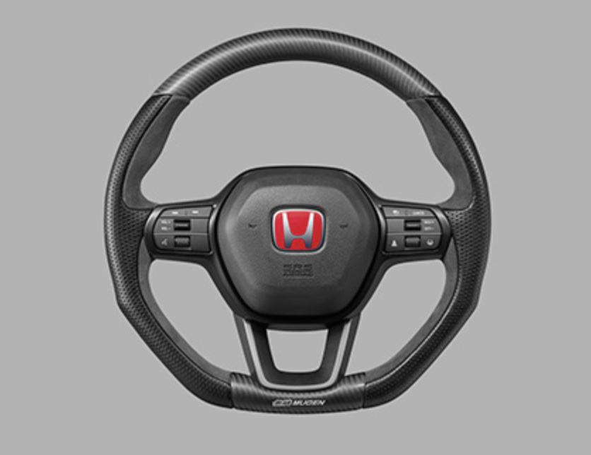 無限MUGEN STEERING WHEEL RACING3 Mugen 350mm Racing 3 Steering Wheel - Black Leather / Red