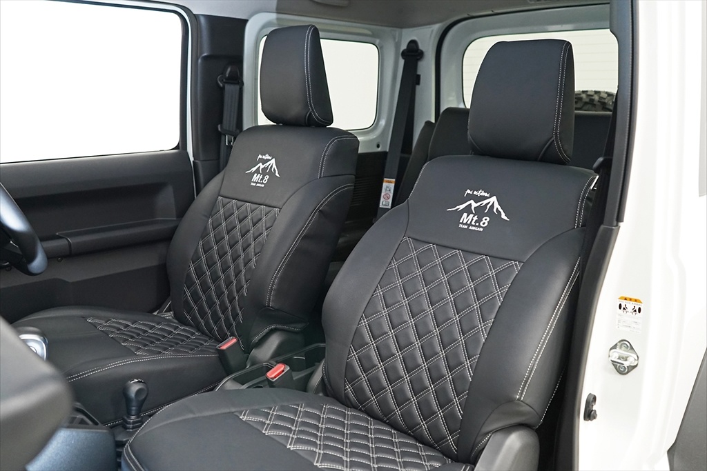 Seat Cover - Construction: PVC - Colour: Black / White Stitching - AIM-MT8SC-JB74W