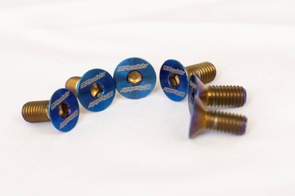 Optional: M5x12mm Titanium Bolt Blue (set of 6) - 16600006