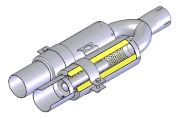 with Inner Silencer - Pipe Size: 76mm - Tail Size: 90mm (x2) - Weight: 5kg - Body Type: Titanium - 03SRITi