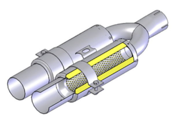without Inner Silencer - Pipe Size: 76mm - Tail Size: 90mm (x2) - Weight: 5kg - Body Type: Stainless Steel - 03SR