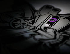 Universal - Nengun Mask Sticker Purple Reflective eyes - NMS