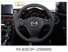 RX-8 - SE3P - Material: Leather - Color: Black - Diameter: 370mm - Stitch: Red - MSE1370-03
