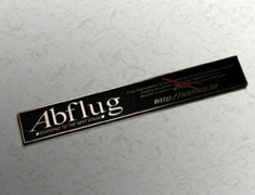  - Colour: Black & Silver (SUS) - Size: W190mm H28mm - Abflug Emblem Plate