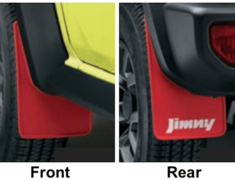 Jimny Sierra - JB74W - Mud Flaps - Category: Exterior - Colour: Red/White Logo - 72201-78R00-RD1