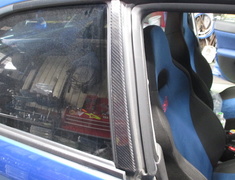 Impreza WRX - GDA - Launsport - Carbon B Pillar Cover for Subaru GD (sedan)