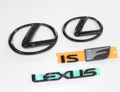 IS F - USE20 - Full Set: Front "L" Mark and Rear Set (Rear "L" Mark, LEXUS and ISF) - Colour: LEMS Black - LEMS-L71-FS