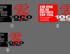 Universal - #2 Zero 1000 sticker L size - Size: 85mm x 180mm - Colour: Red/White - 702-A002