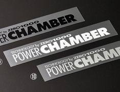 Universal - #10 “POWER CHAMBER” logo sticker - Size: 23mm x 150mm - Colour: Silver - 702-A021