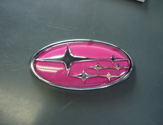 Impreza WRX STI - GRB - Type: Front - Colour: Pink - Size: 14.5cm x 7.2cm - EMBLEM6
