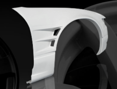 Silvia - S13 - Front Wide Fenders - Material: FRP - Type: Unpainted - Width: +55mm each side - D-130-FF